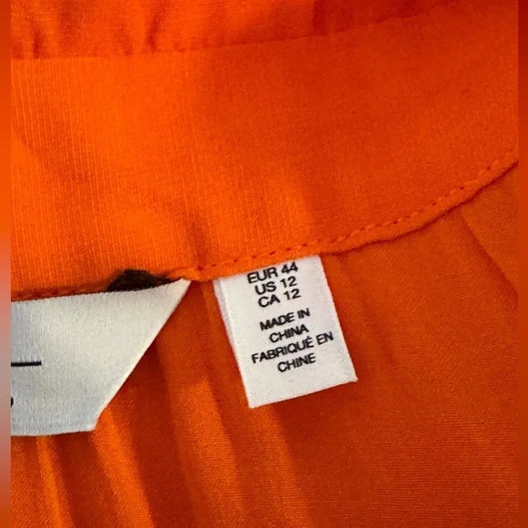 New & OTHER STORIES Orange Sleeveless Cross Front Halter Tie Midi Dress Size 12 - Picture 8 of 13